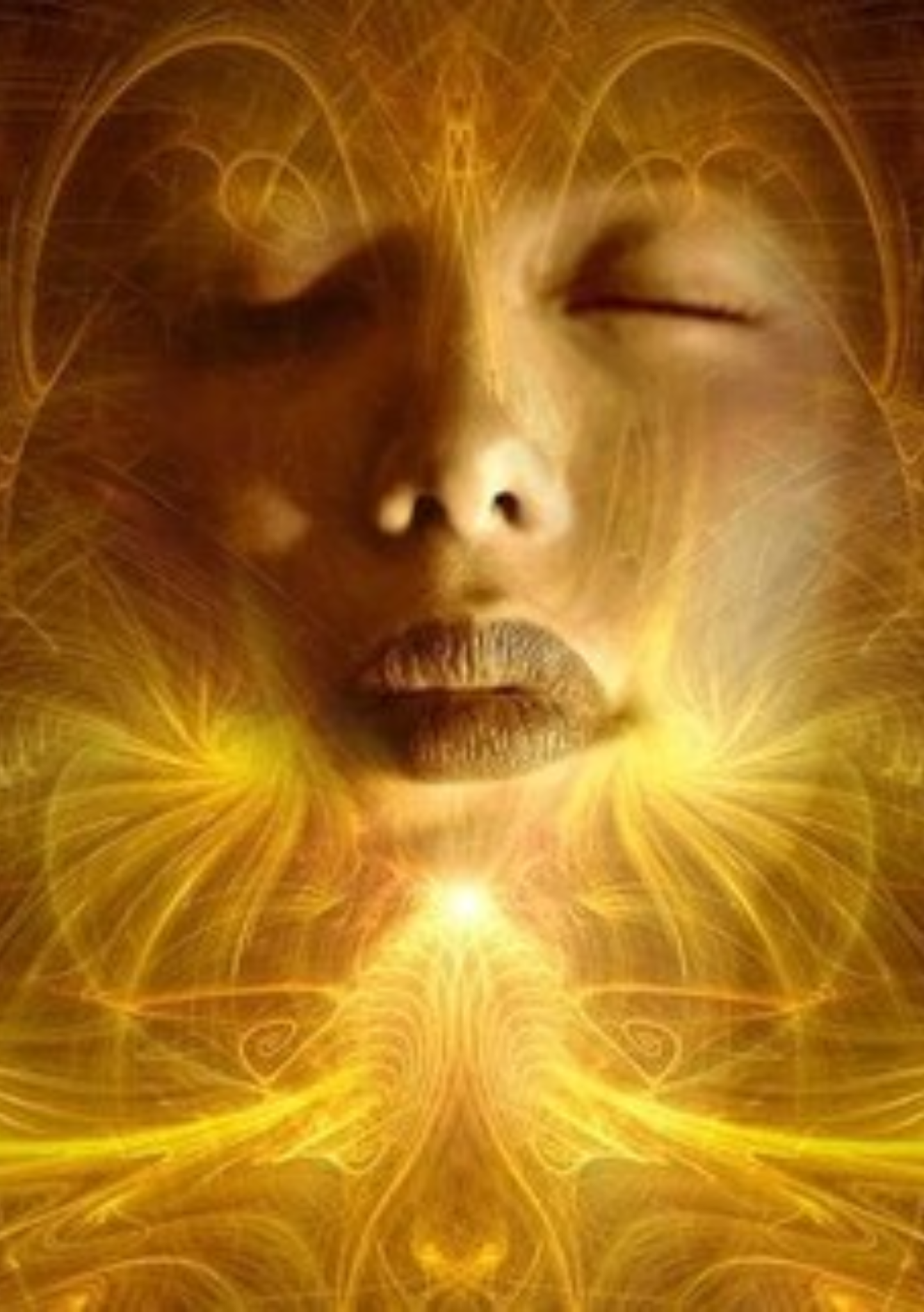 Portrait symbolique lumineux illustrant la guidance intuitive